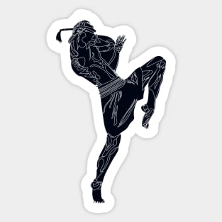 Muay Thai - Knee - Abstract Black and White Sticker